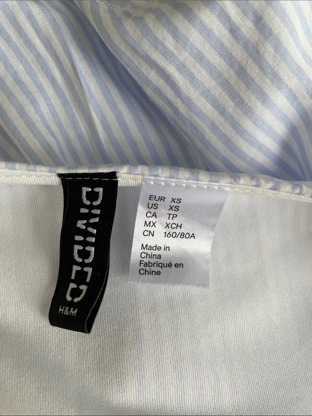 H&M Divided Mini Dress in White with Light Blue Stripes - Picture 5 of 6